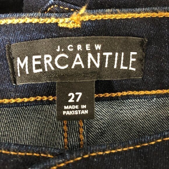 NEW - J. CREW Mercantile Skinny Cropped Dark Wash Jeans - Size 27 Waist - Picture 3 of 4